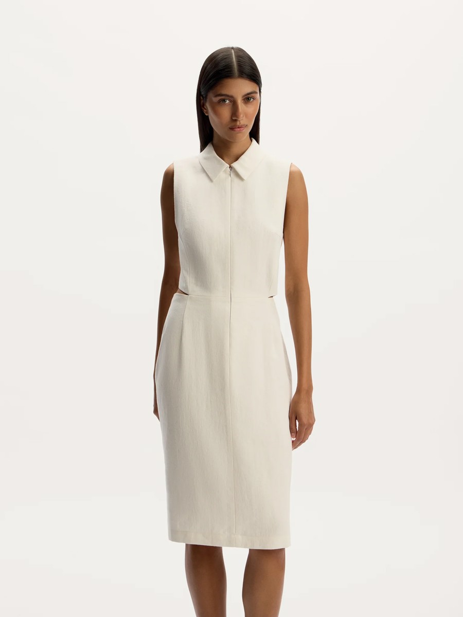 Linen-blend midi dress - Buy Now